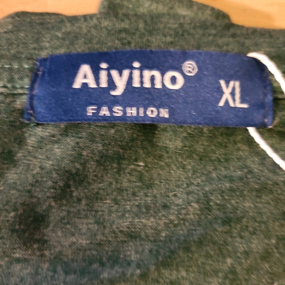 NWT~ Aiyino Fashion-Hooker Green Long Sleeve T-shirt NWT - Picture 7 of 7